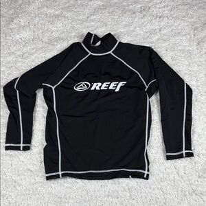 Reef Women's Black and White Swim Rash Guard, Size Small